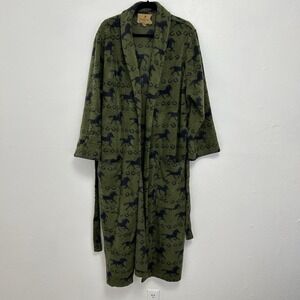 BarnFly VTG Green Robe Ranch Collection Western Horse Print Unisex S/M Rare USA